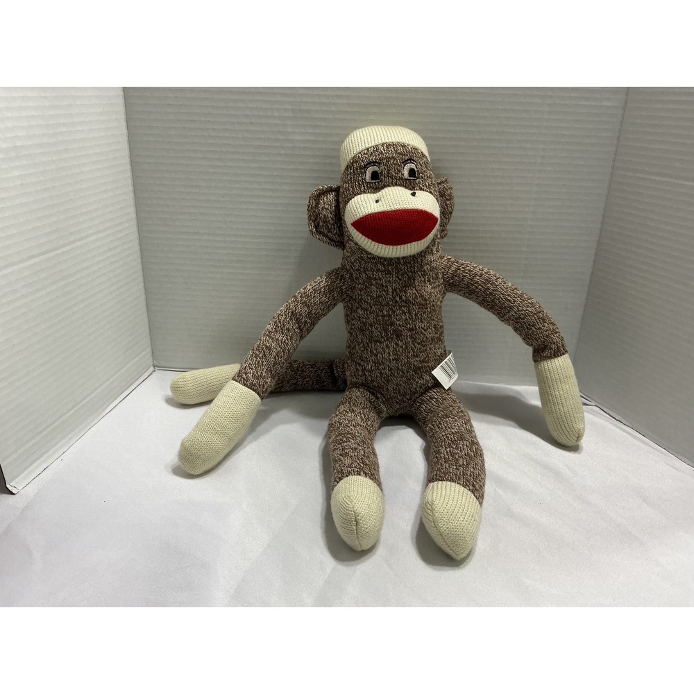 StreetPlayers‎ Sock Monkey Plush Brown Knit Stuffed Animal Toy 2008 Item 02328